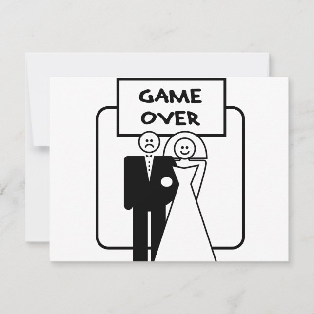 Carte Mariage "Game Over" (Devant)