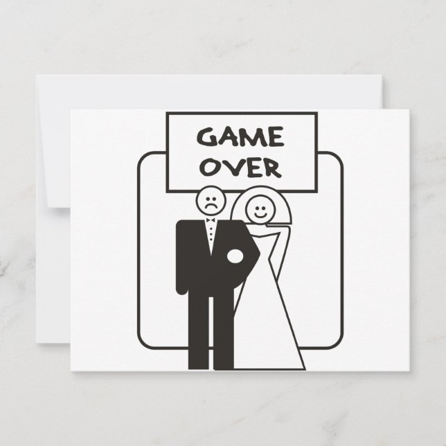 Carte Mariage Game Over (Devant)