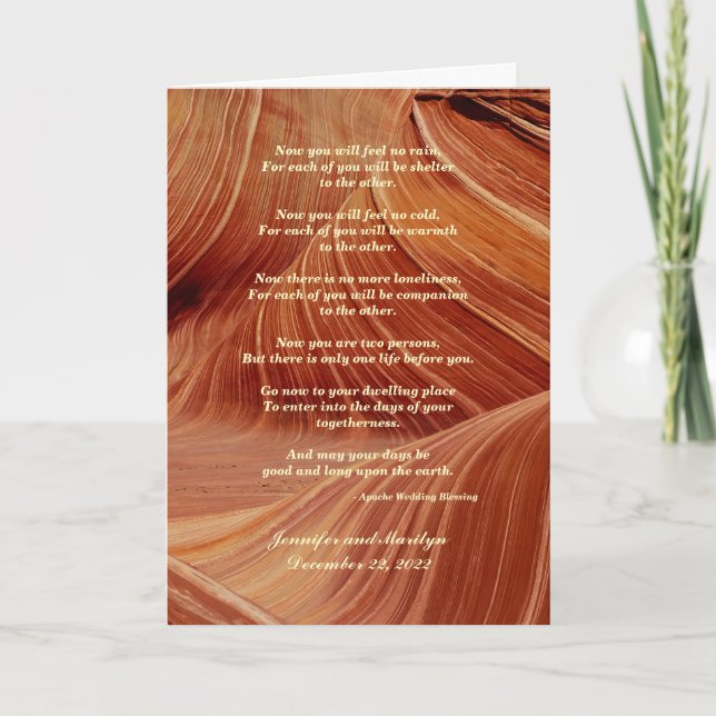 Carte Mariage gay, Bénédiction d'Apache Motifs à Sandsto (Devant)