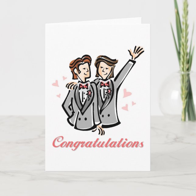 Carte Mariage gay (hommes) personnalisable (Devant)