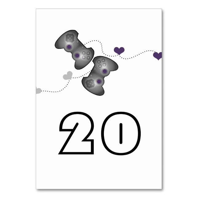 Carte Mariage Geeky Gamers Silver Purple (Par défaut)