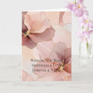 Carte Mariage Gold Blush Rose