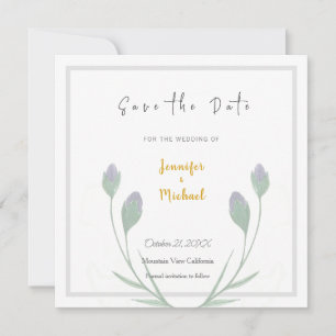 Carte Mariage Gold Color Calligrapy Script Enregistrer l