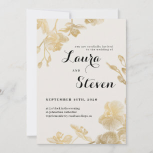 Carte mariage Gold Orchid