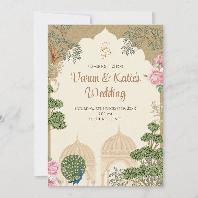 Carte Mariage hindoue Invitation mariage numérique (Devant)