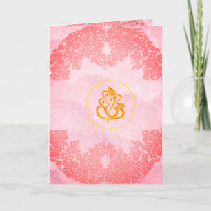 Carte mariage indienne rose et gris
