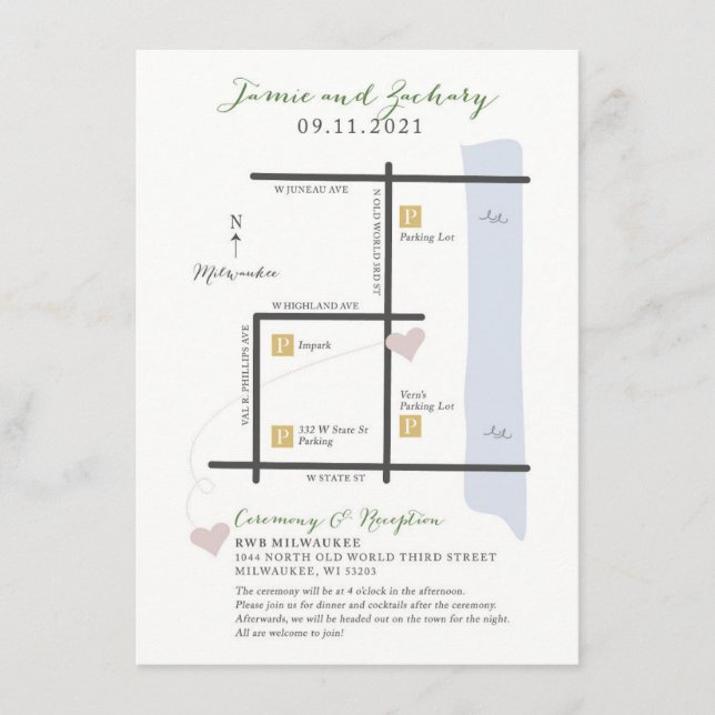 Carte mariage Invitation - Conception personnalisé (Devant)