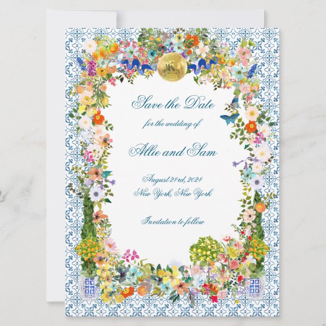 Carte Mariage inviter ou enregistrer la Date Garden Disc (Devant)
