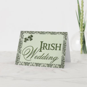Carte mariage irlandaise avec shamrock