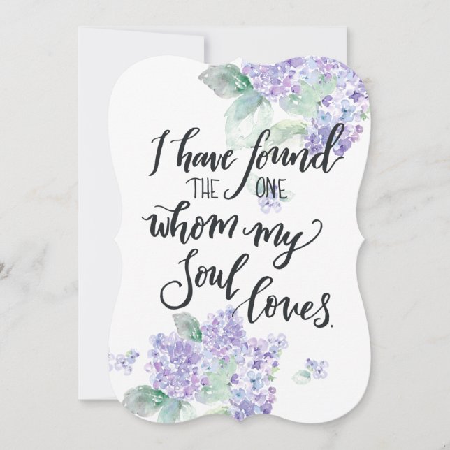 Carte Mariage "J'ai trouvé celui que mon âme aime" (Devant)