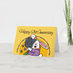 Carte Mariage - Joyeux 21e anniversaire