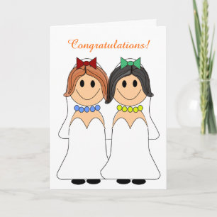 Carte Mariage lesbienne Redhead et Brunette