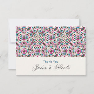 Carte Mariage mandala géométrique en treillis marocain