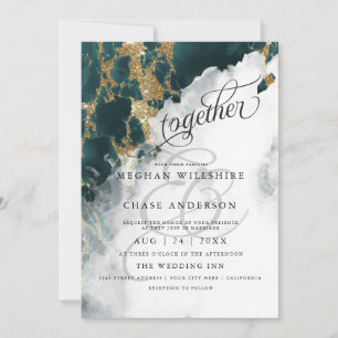 Carte MARIAGE   Mariée Pieds Nus™ Aquarelle Saphir Bleu-