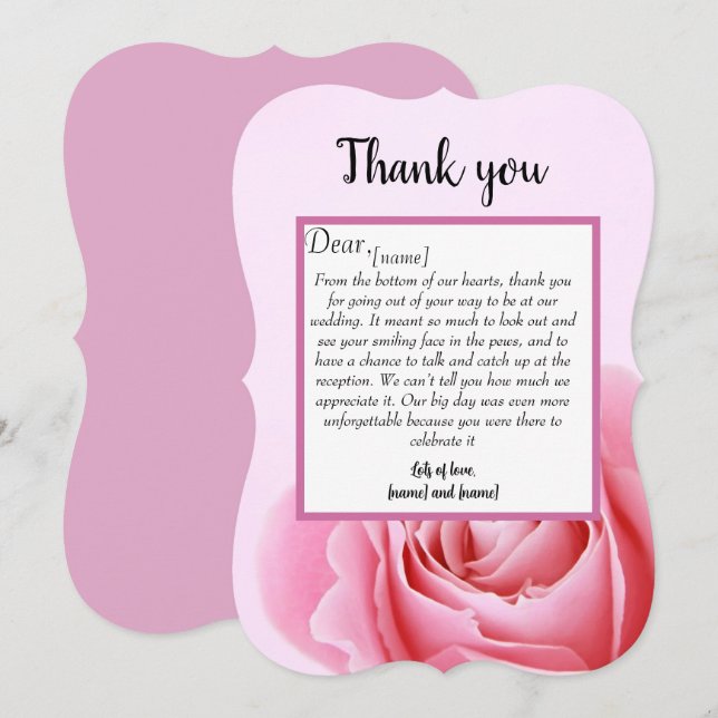 Carte mariage Merci (Devant / Derrière)