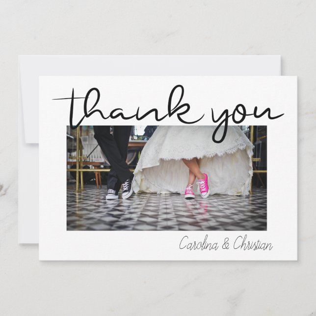 Carte Mariage Merci de script amusant (Devant)