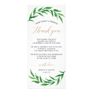 Carte mariage Merci Place et menu - Verdure