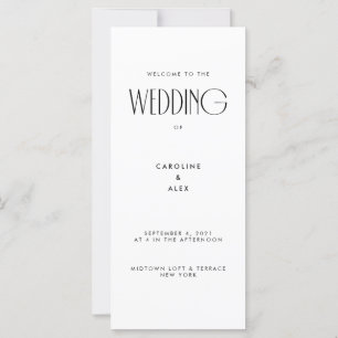 Carte Mariage minimaliste Art Déco moderne