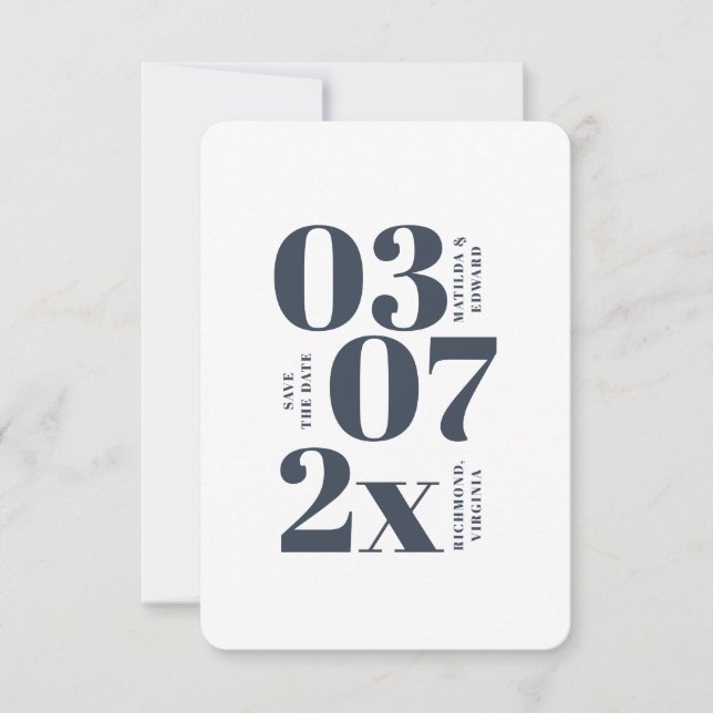 Carte Mariage minimaliste moderne, graphique enregistrer (Devant)