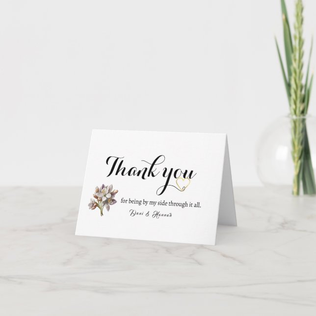 Carte Mariage MinimalistThank You (Devant)