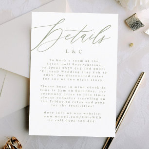 Carte Mariage moderne blanche et verte