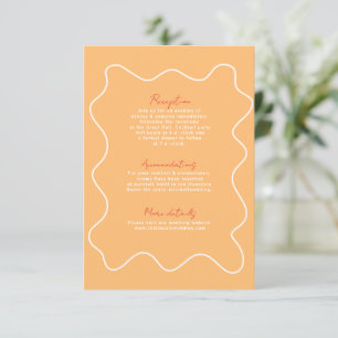 Carte Mariage moderne orange Fun Retro