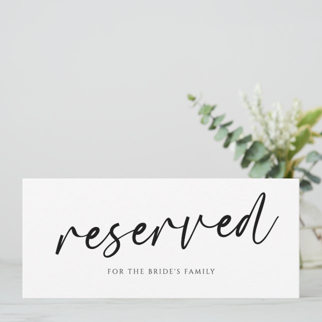 Carte Mariage moderne Réservé Signes écriture Décontract (Debout devant)