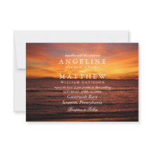 Carte Mariage moderne Tropical Beach Sand Sunset S