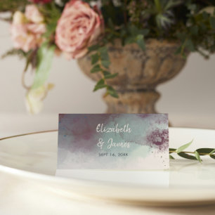 Carte Mariage moderne Watercolor Jewel Tones