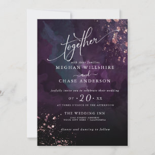 Carte MARIAGE   Moody Plum Purple Jaspé