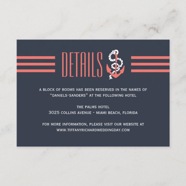 Carte Mariage Nautique Chic (Devant)