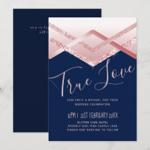 Mariage Navy Look Foil Art déco Rose Gold Budget