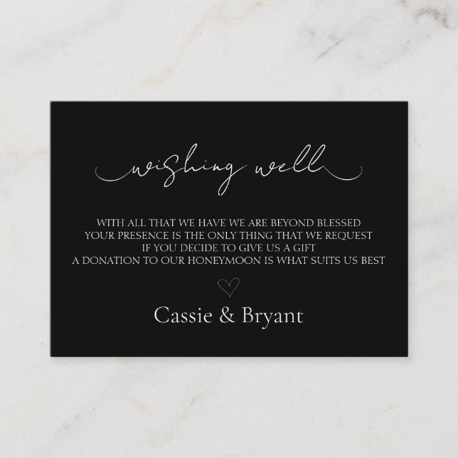Carte Mariage noir & blanc Wing Well Encape (Devant)