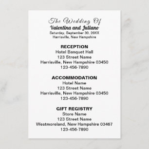 Carte Mariage noir et blanc