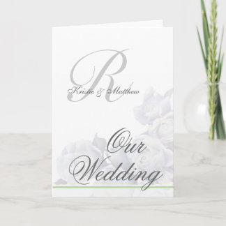Carte Mariage officiel - Roses blanches romantiques