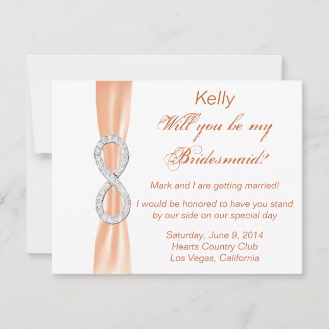 Carte Mariage Orange Diamond Infinity (Devant)