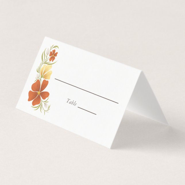 Carte Mariage orange & Marigold Bold Floral (Front)