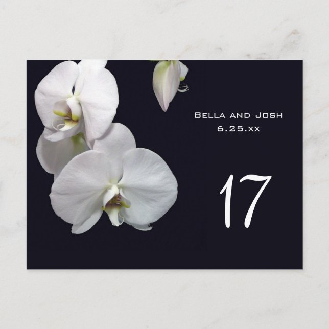 Carte Mariage Orchidées Blanches Postca (Devant)