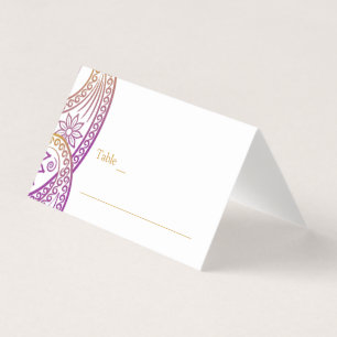 Carte Mariage Paisley Indian Purple and Gold
