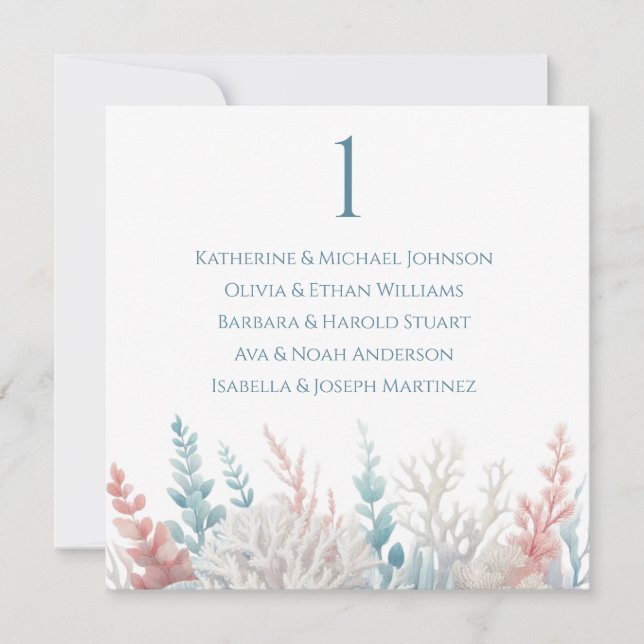 Carte mariage - Pastel Coral Reef-Beach (Devant)