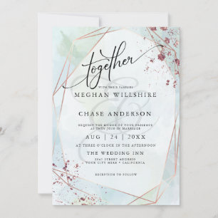 Carte MARIAGE Pastel Dusty Blue Sage Jaspé