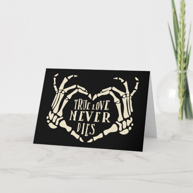 Carte Mariage personnalisé avec des mains de squelette e (Devant)