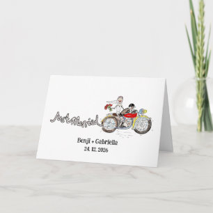 Carte Mariage personnalisé de motards pour mariés