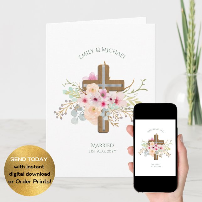 Carte Mariage personnalisé ou Croix florale de l'anniver (Créateur téléchargé)