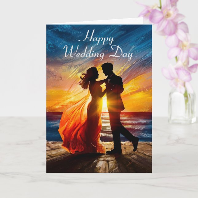 Carte Mariage personnalisé Sunset Couple (Orchidée)