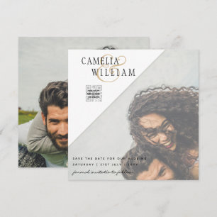 Carte Mariage PHOTO LeahG CODE QR RSVP SAVE DATE INVITAT