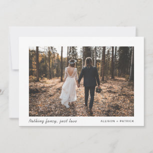 Carte Mariage photo minimaliste moderne Elopement