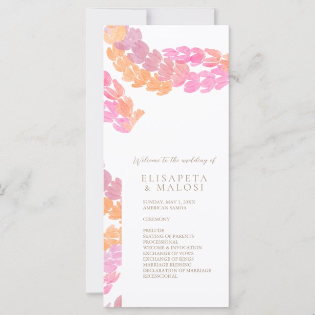 Carte Mariage Pikake (Devant)