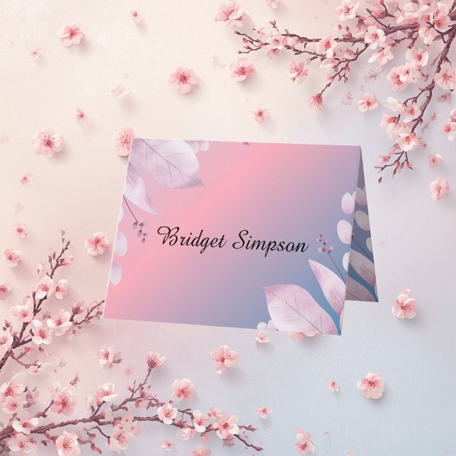 carte mariage pliée en fleurs de cerisier pastel (Créateur téléchargé)