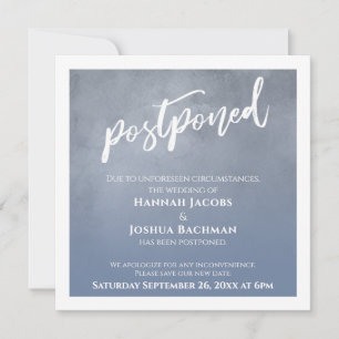 Carte Mariage Postponte Dusty Blue Ombre texturée